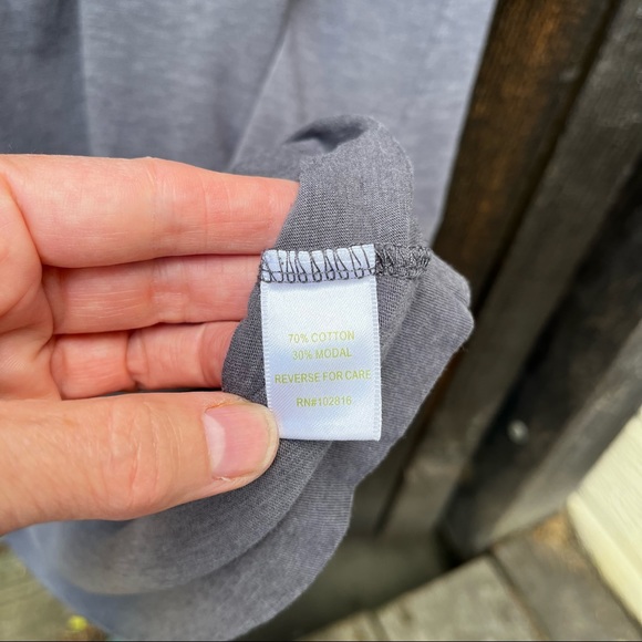 Garnet Hill Cotton Modal Casual 3/4 Sleeve Dress in Lilac Gray Sz M - Picture 3 of 9